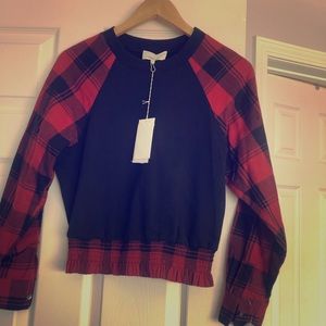 Philip lim adorable crop flannel sweatshirt !